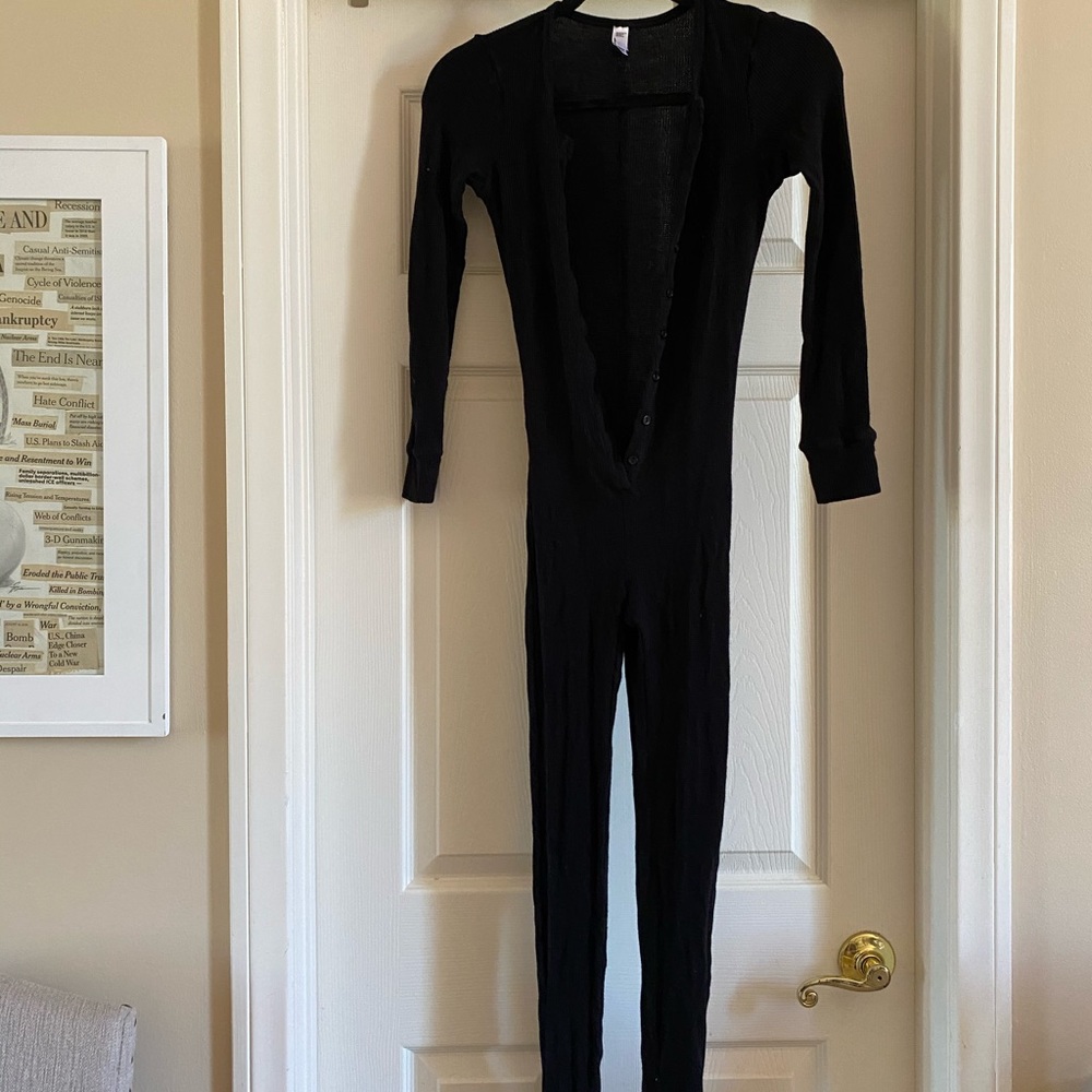 American Apparel Button-up Black Onesie